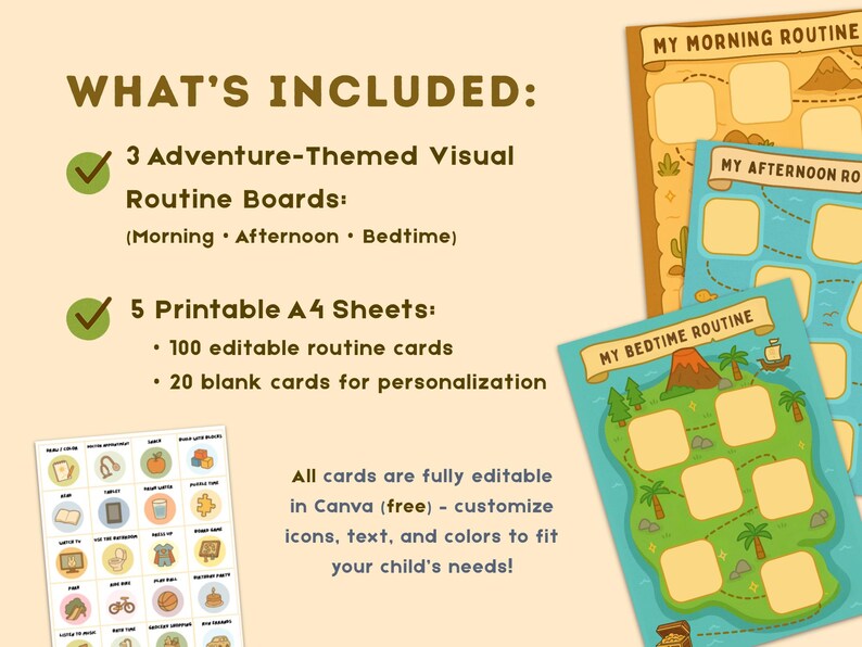 Printable Visual Schedule for Kids | Autism ADHD Daily Routine Chart ...