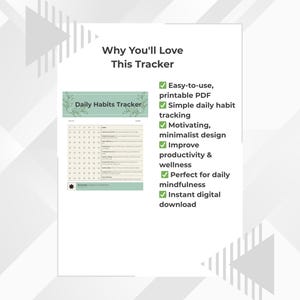 Agenda imprimable Habit Tracker | Modèle PDF minimaliste | Agenda quotidien et mensuel