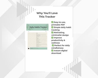 Printable Habit Tracker Planner | Minimalist PDF Template | Daily & Monthly Routine Organizer