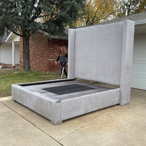 Luxury Bed Frame Headboard Modern Upholstered Platform California King Queen Full Bed Custom Order