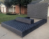 Platform Tufted Velvet Bed King Extra Large Wide Bed Diamond Tufted King Bed Frame Tall Headboard Storage Bench Ottoman CUSTOM FOR DANIELLA