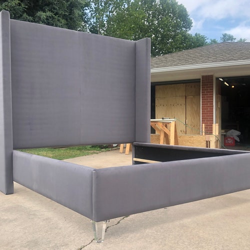 Tufted Headboard Bed Frame Restoration Hardware Extra Tall Etsy