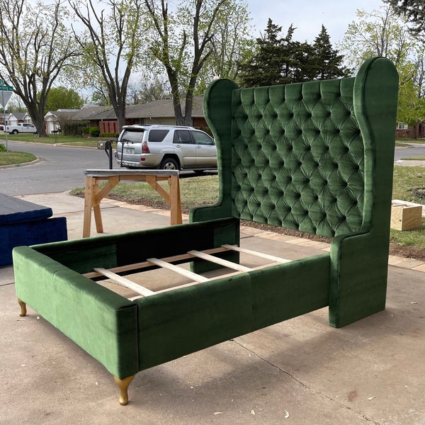 Wingback Bed Etsy