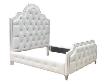 tall upholstered bed high tufted bed extra tall headboard upholstered frame crystal button california king queen full twin pick your fabric made to order footboard rails etsy tall upholstered bed high tufted bed extra tall headboard upholstered frame crystal button california king queen full twin pick your fabric made to order footboard rails etsy