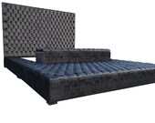 Platform Oversized Ottoman Bed Storage Grandioso Tufted Velvet Family California King Queen Full Twin Frame CUSTOM ORDER