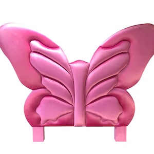 Cabecero de mariposa personalizado: Estructura de cama tapizada en terciopelo, estilo glamuroso de los años 70