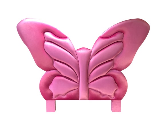 Girls Butterfly Headboard Pair Upholstered Twin Full Queen King