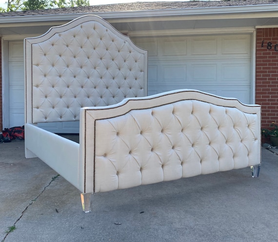 Farmhouse on sale upholstered bed