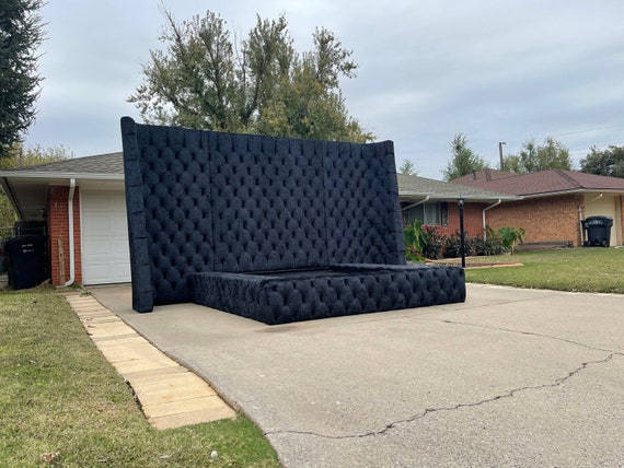 Large black headboard deals