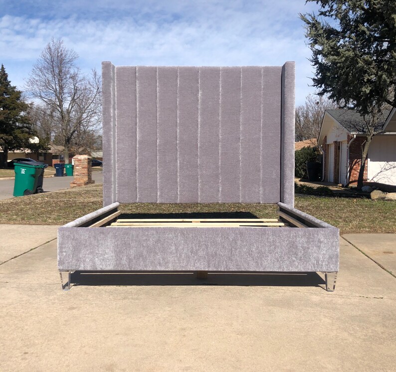 Tufted Headboard Bed Frame Restoration Hardware Extra Tall Etsy