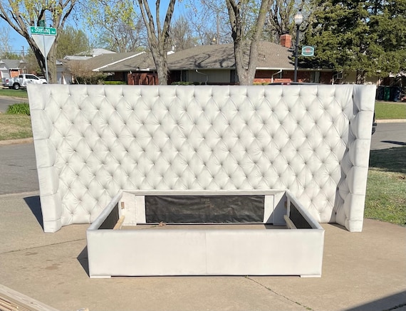 Extra Wide Headboard Upholstered Tufted Bed Frame California King