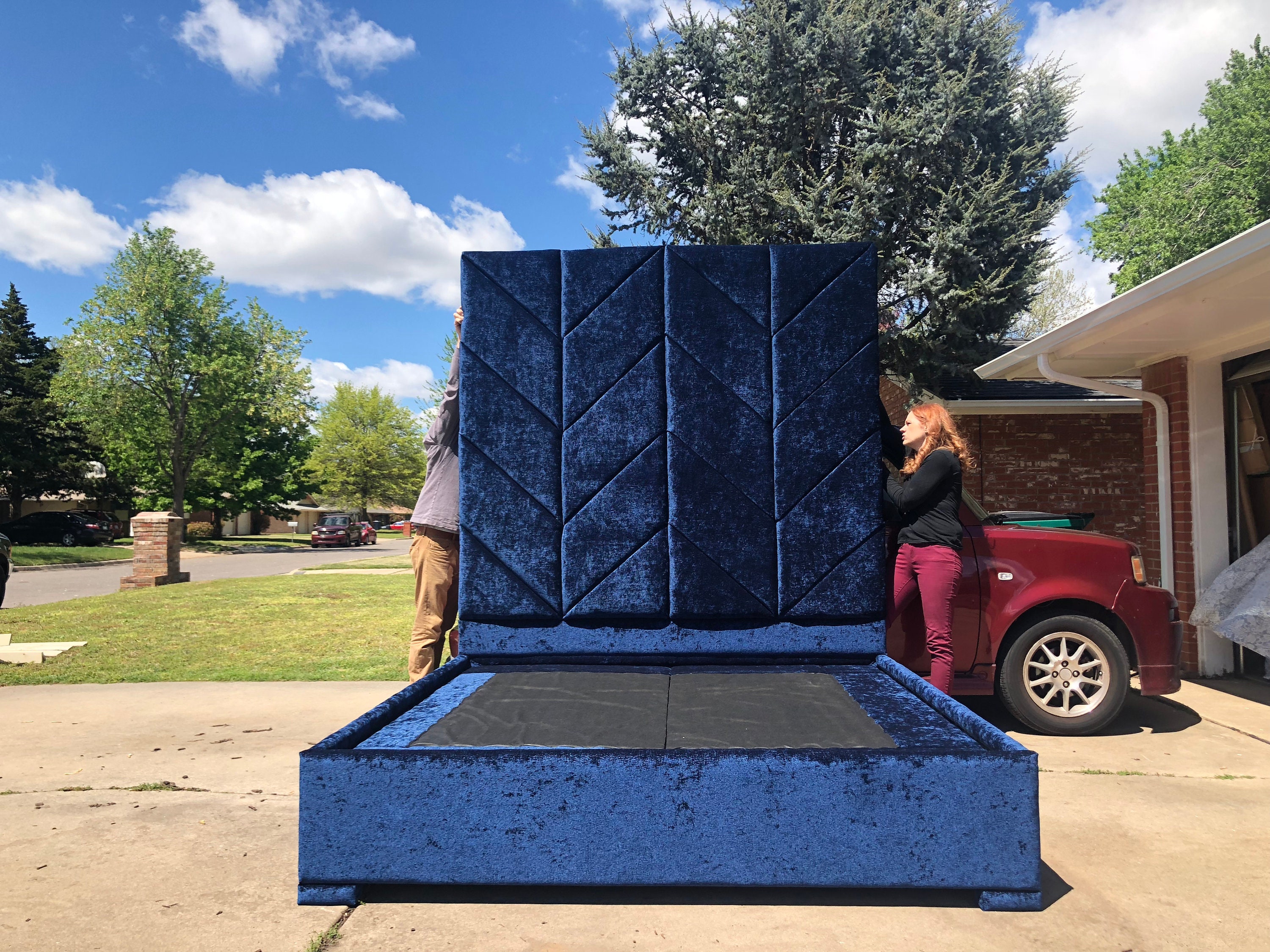 Extra Tall Headboard Panels Platform Bed Frame Upholstered Etsy