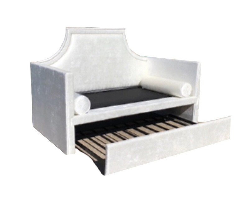 Custom Daybed Curved Back Upholstered Bed Frame Nursery Twin Image 0