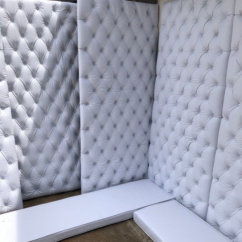 Wall Panels Custom Upholstered Deep Diamond Tufted Faux Leather System Banquette Commercial Restaurant Made - Cushion Wall Panels Wall Panels Custom Upholstered Deep Diamond Tufted Faux Leather System Banquette Commercial Restaurant Made - Cushion Wall Panels