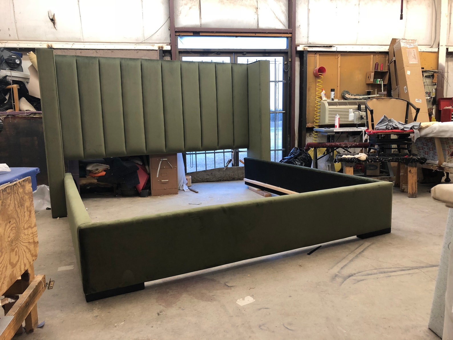 Wingback Headboard Alberta King Bed Frame Restoration Hardware Etsy