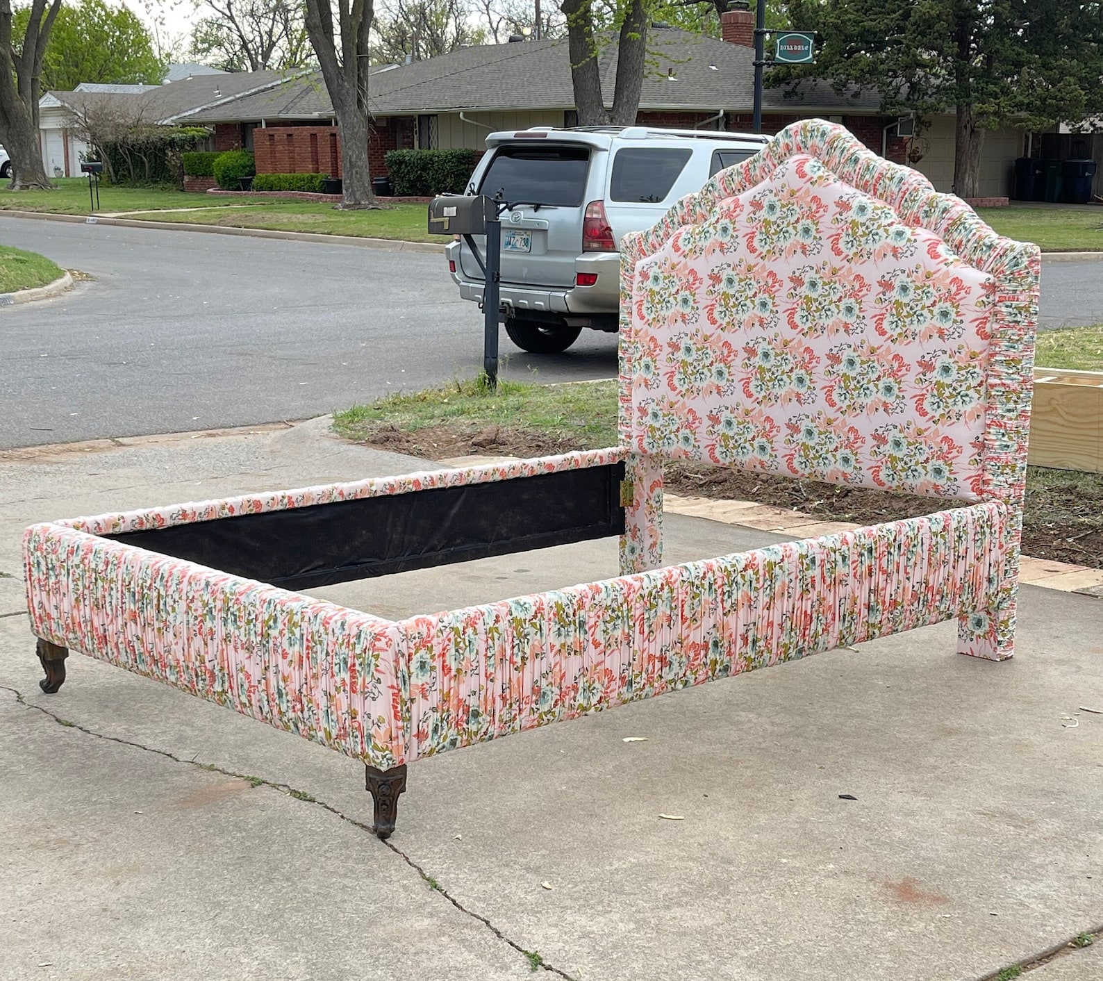 Custom Bed Frame Floral Preppy Girls Bedroom Print Bed Frame | Etsy