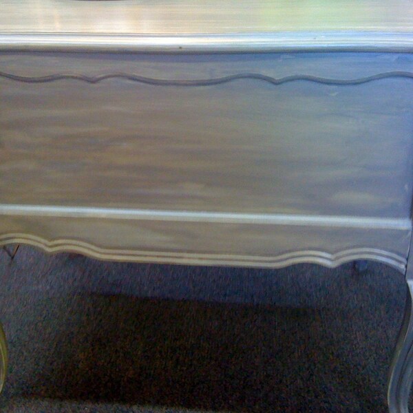 Painted Cottage Table French Provincial Shabby Chic French Gray End Table Night Stand