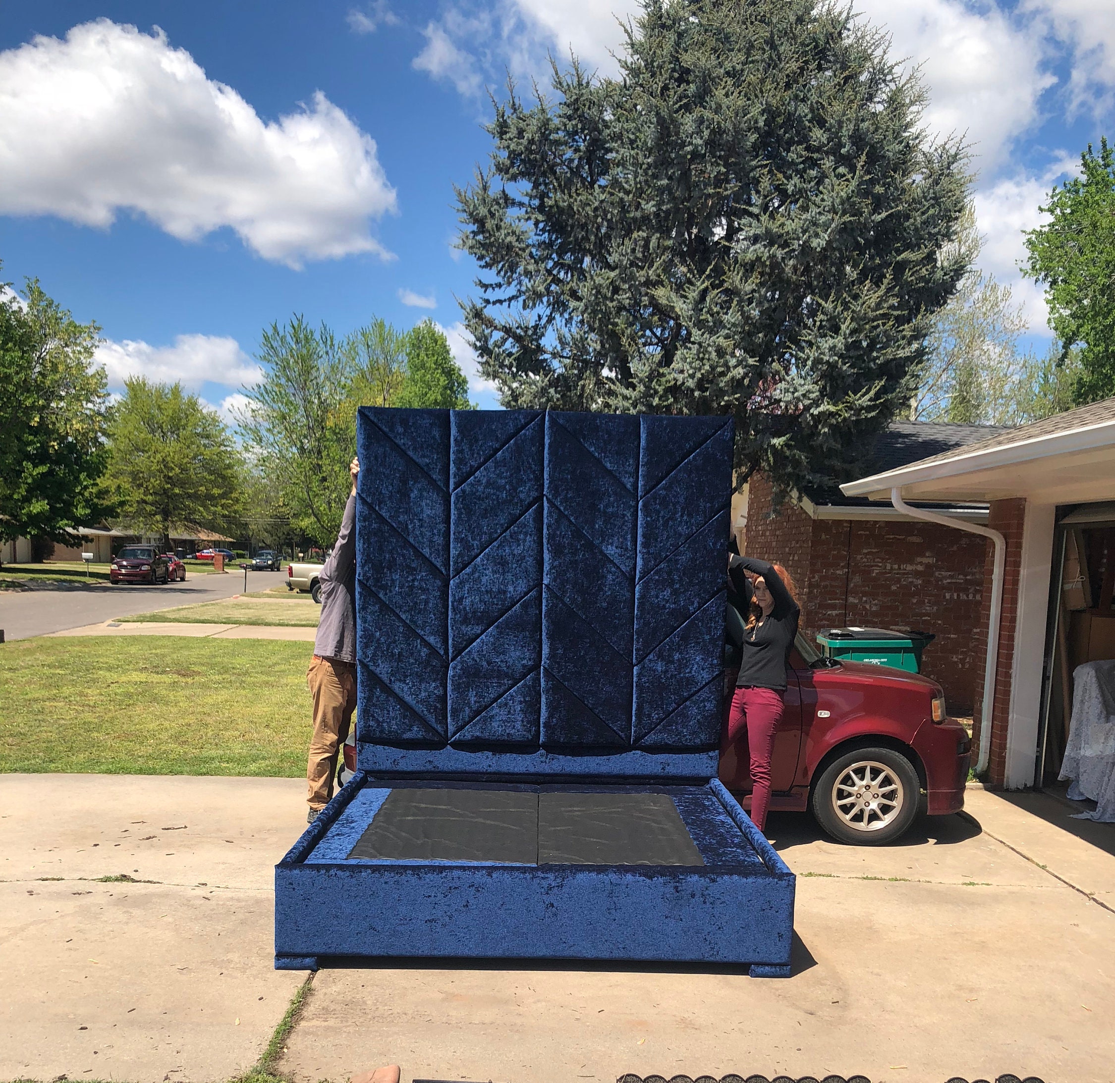 Extra Tall Headboard Panels Platform Bed Frame Upholstered Etsy