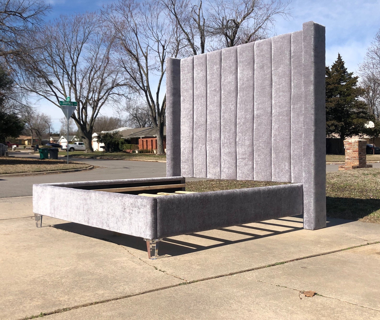 Tufted Headboard Bed Frame Restoration Hardware Extra Tall Etsy