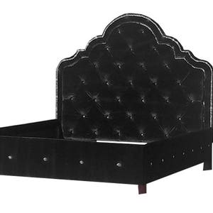 Tufted Headboard Tall Glam Bed Frame Crystal Nail Head Choose Your Fabric Diamond Tufting California King Queen Full Twin MADE TO ORDER
