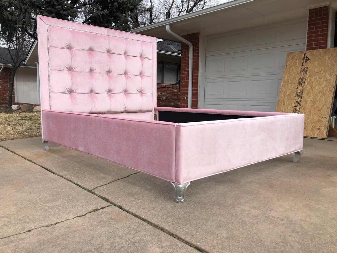 Velvet headboard and frame discount