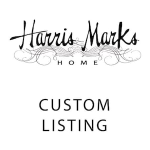 Puede incluir: Logotipo en blanco y negro para Harris Marks Home con el texto "CUSTOM LISTING" debajo.