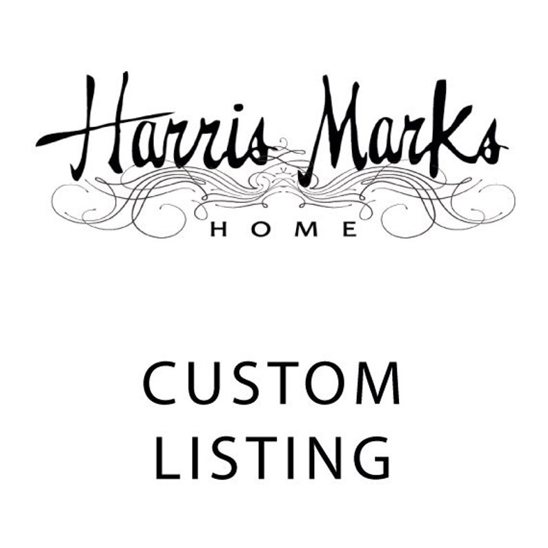 Puede incluir: Logotipo en blanco y negro para Harris Marks Home con el texto "CUSTOM LISTING" debajo.