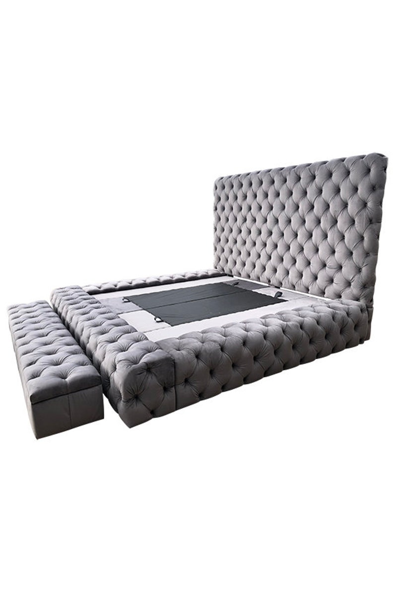 Platform Large Tufted Bed Extra Wide Bed Frame Crystal Tufted Etsy