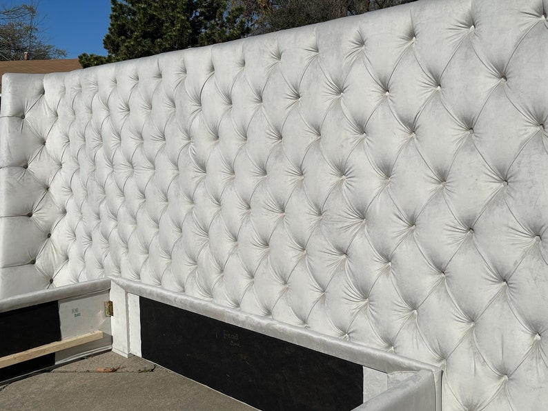 Extra Wide Headboard Upholstered Tufted Bed Frame California Etsy