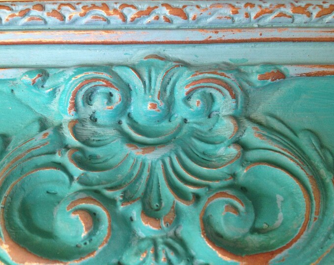 Vintage French Mirror Inspired Teal Blue Green Etsy