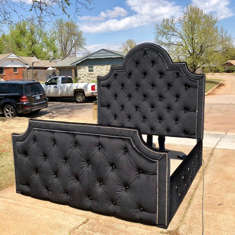 Tufted Headboard Extra Tall Bed Adjustable Tempurpedic Frame Etsy