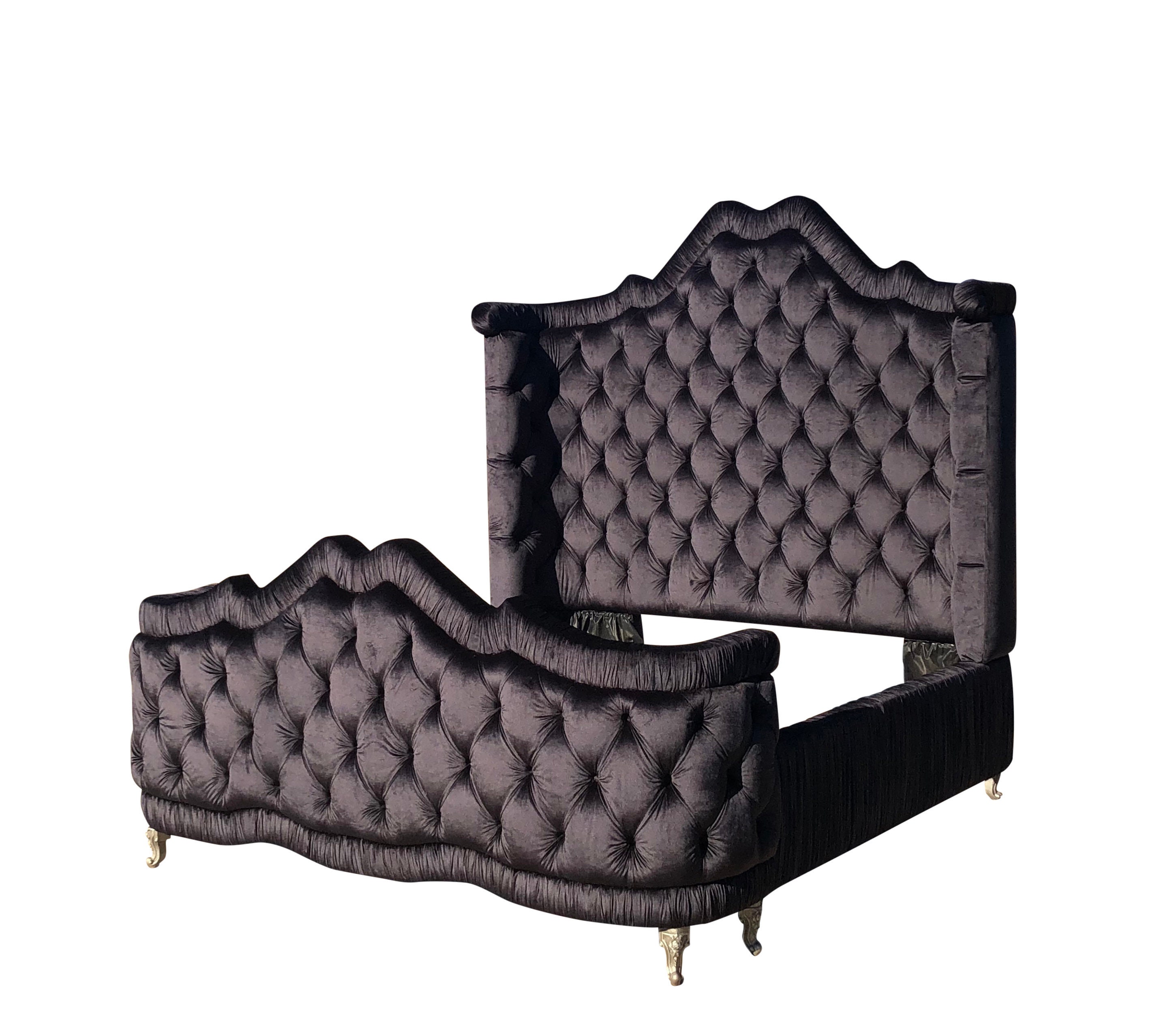 French Curved Round Bed Footboard Tall Tufted Upholstered Ireland French Curved Round Bed Footboard Tall, Tall Upholstered King Bed With Footboard