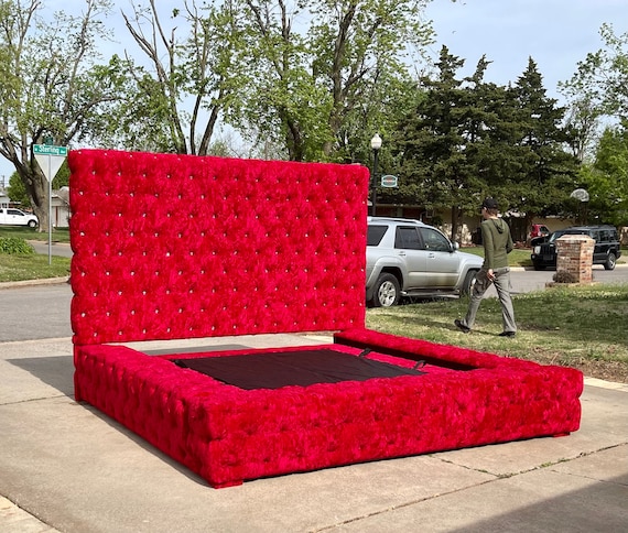 Modern Platform Luxury Tufted Bed Extra Wide Bench Custom Bespoke