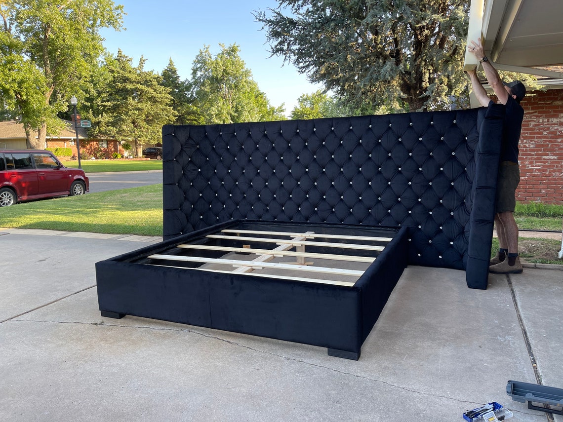 BALANCE Extra Wide Headboard Upholstered Tufted Bed Oversized Etsy