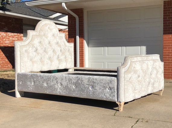 Pearl crushed 2024 velvet bed