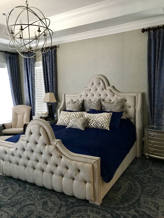 Tufted Headboard Bed Frame Upholstered, How To Make A Diamond Tufted Upholstered Headboard