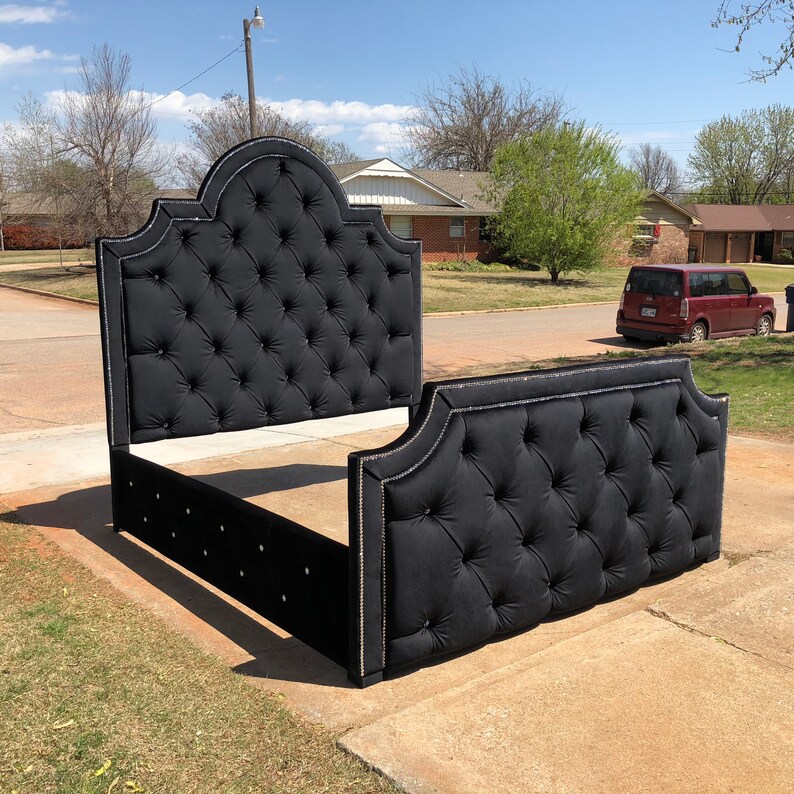 Tufted Headboard Extra Tall Bed Adjustable Tempurpedic Frame Etsy