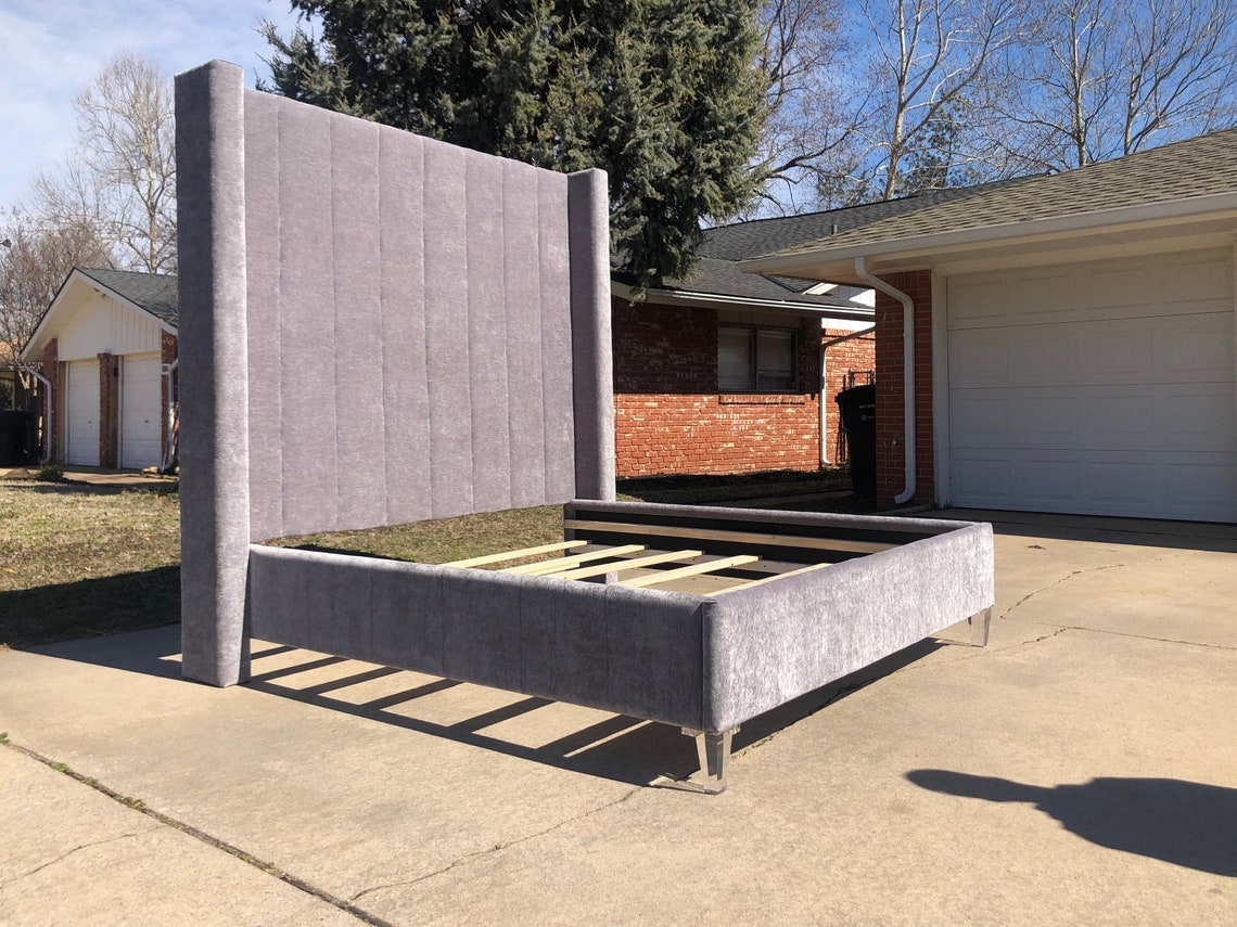 Tufted Headboard Bed Frame Restoration Hardware Extra Tall Etsy