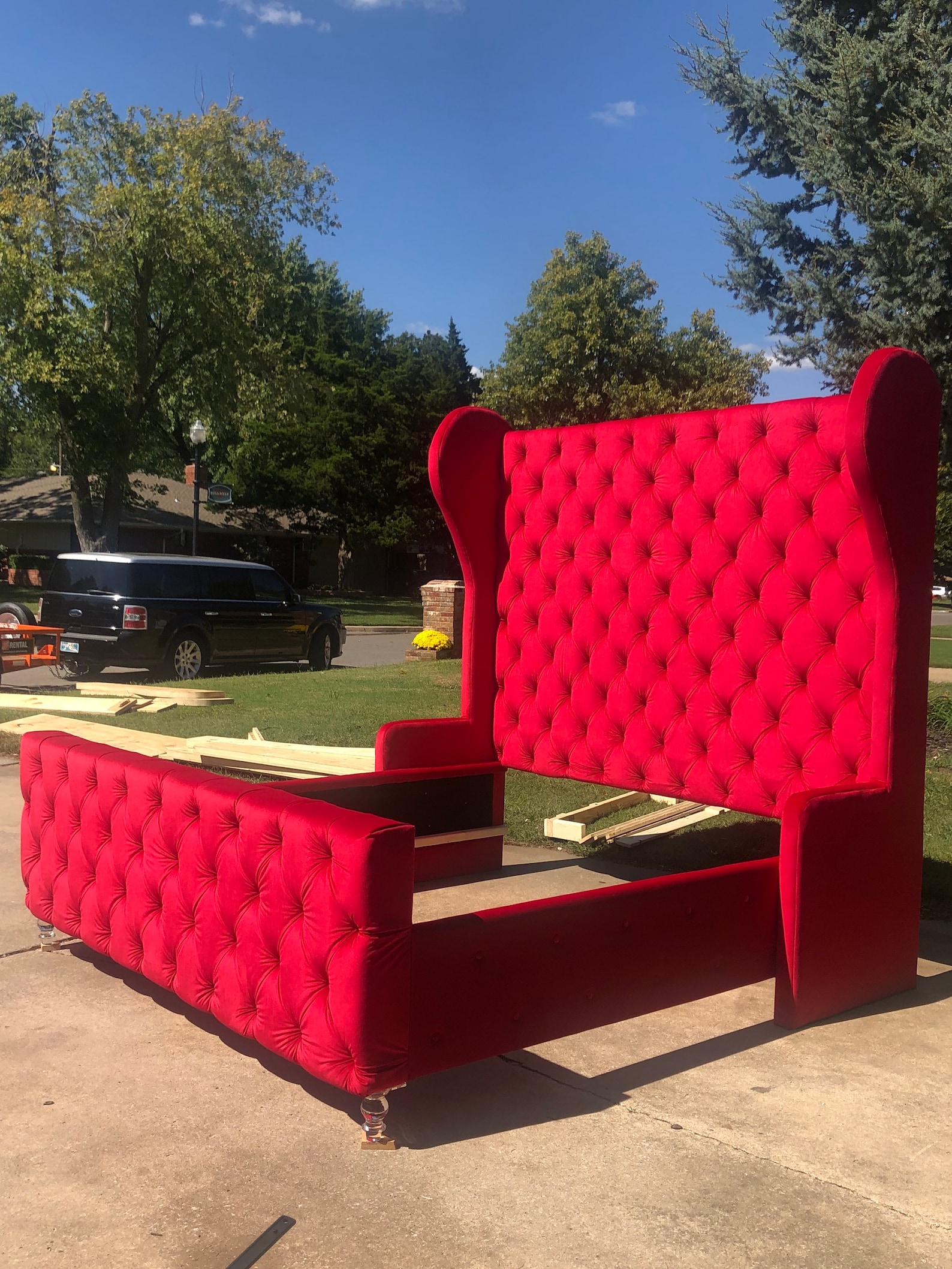 Tall Tufted Custom Bed Headboard Curvy California King Queen Etsy