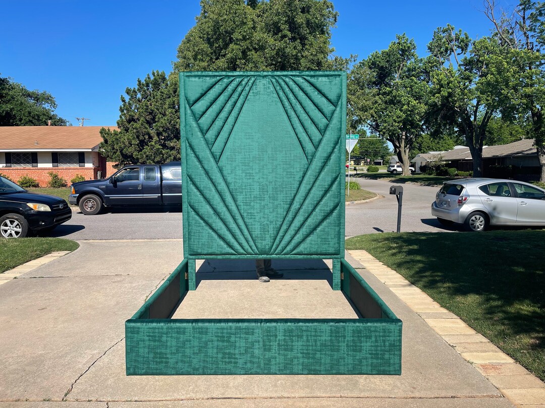 Extra Tall Headboard Upholstered Bed Channel Tufted Pattern Etsy