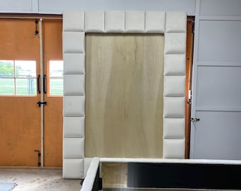 Floor Mirror, Custom Made, Upholstered Frame Oversized, Tufted Bespoke Made To Order
