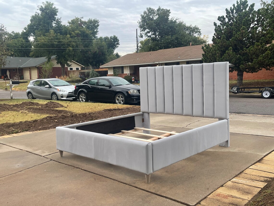 CUSTOM Modern Bed Headboard Restoration Hardware Inspired King Etsy