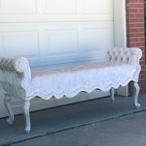 Custom Bench Settee California King Foot of Bed Tufted Banquette Dining Booth Seating Velvet French Farmhouse CUSTOM MADE