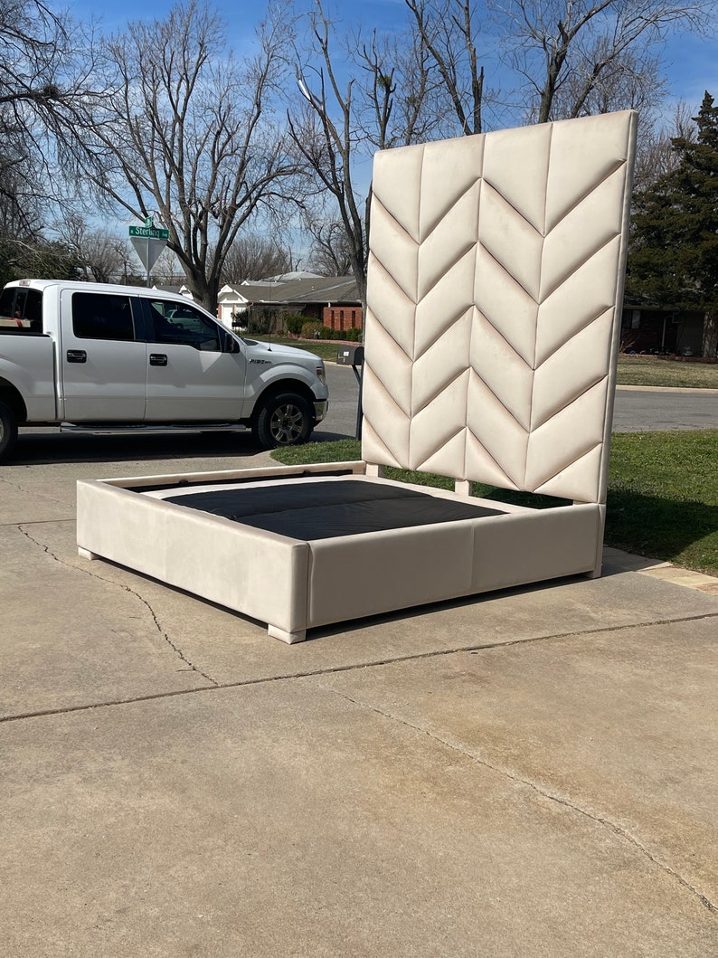 BALANCE Extra Tall Headboard Panels Bed Frame Upholstered Etsy