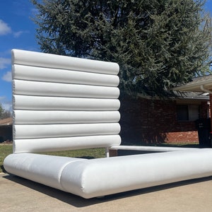 Modern Bed Frame Platform Bolster Headboard Channel Tufted Extra Wide California King Queen Full MADE TO ORDER