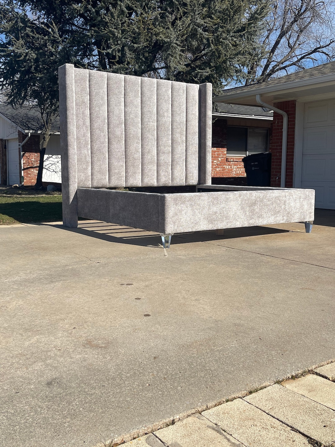 Tufted Headboard Bed Frame Restoration Hardware Extra Tall Custom