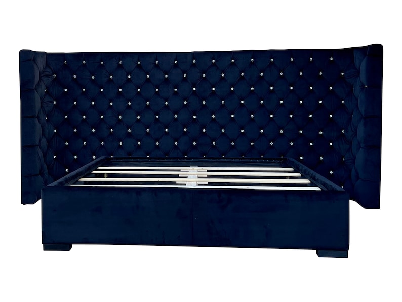 Extra Wide Headboard Upholstered Tufted Bed Frame Oversized Etsy