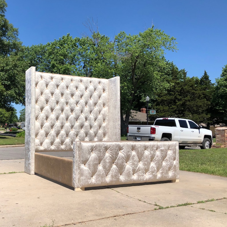 HarrisMarksHome Wingback Bed Frame - Thumbnail 4