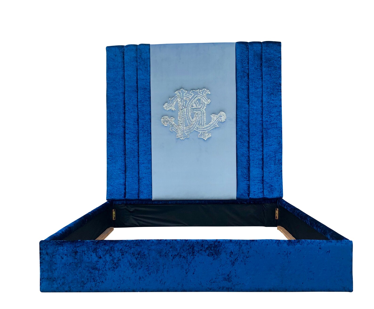 Monogrammed Headboard Personalized Bed in Nail Heads Crystal Etsy