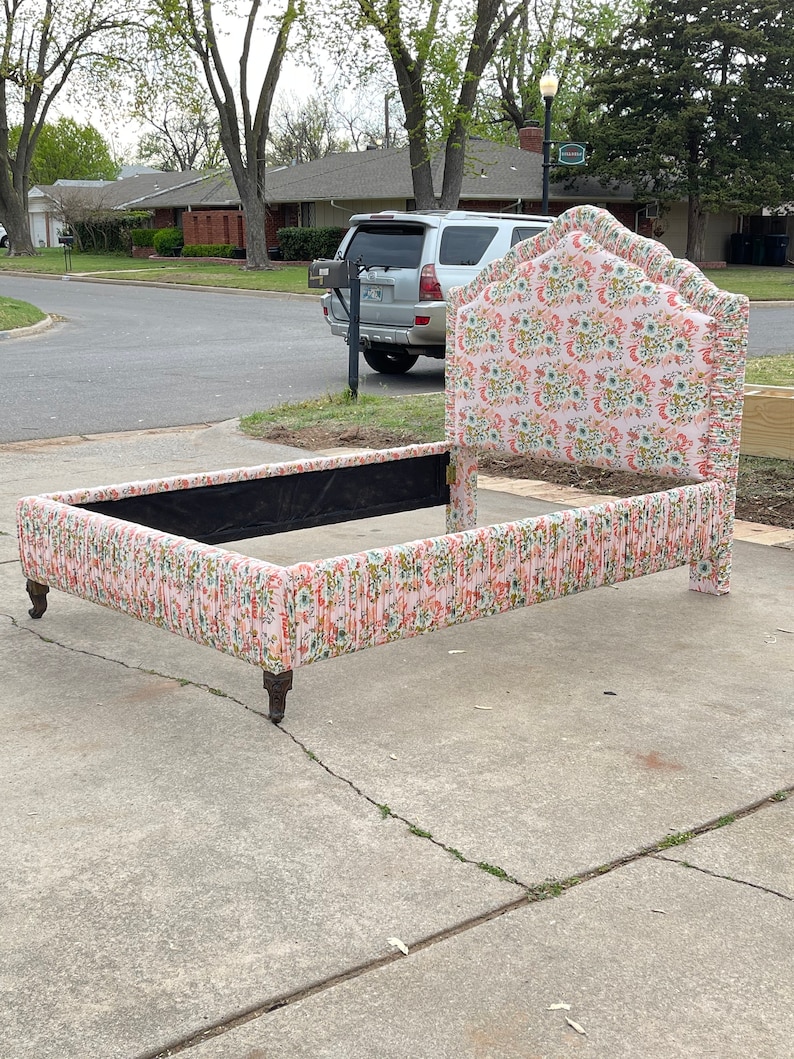 Custom Bed Frame Floral Preppy Girls Bedroom Print Bed Frame | Etsy